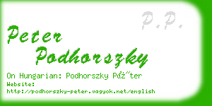 peter podhorszky business card